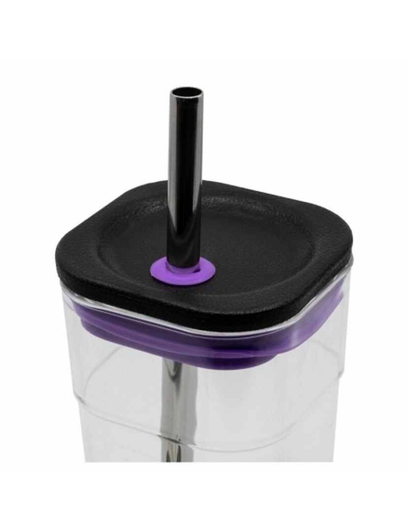 imagem de Copo Cubo Acrílico com Canudo Inox. Silhueta Minnie 540ml3