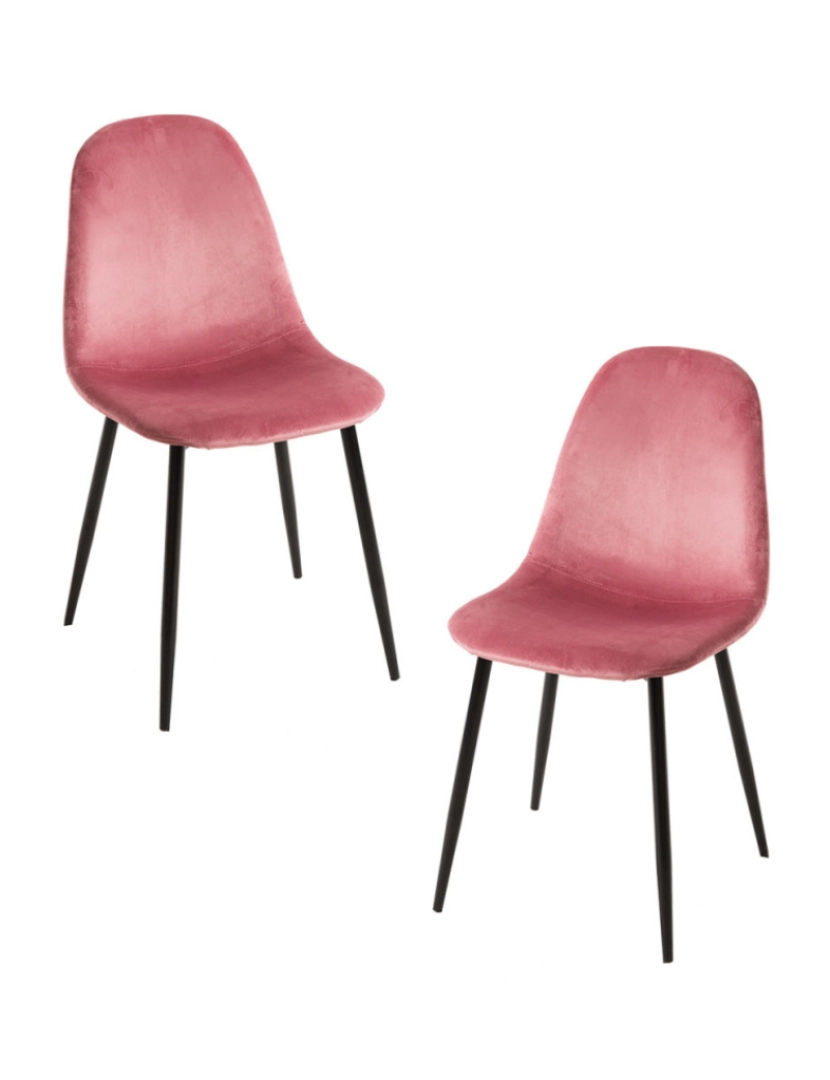 imagem de Pack 2 Cadeiras Teok Black Veludo - Rosa1
