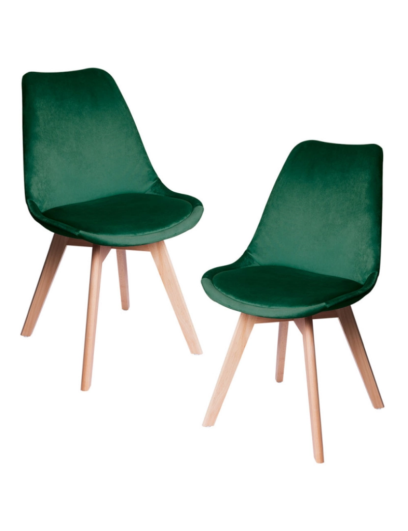 Presentes Miguel - Pack 2 Cadeiras Synk Veludo - Verde escuro