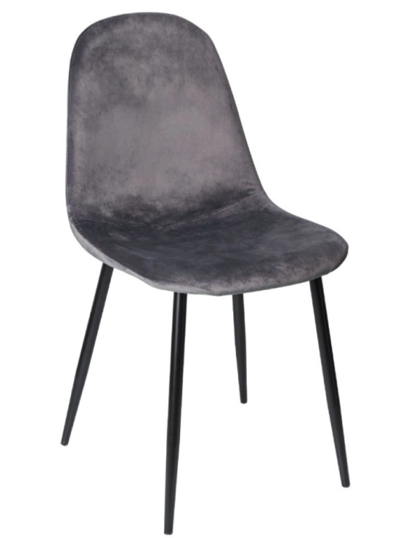 imagem de Cadeira Teok Black Veludo - Cinza escuro1