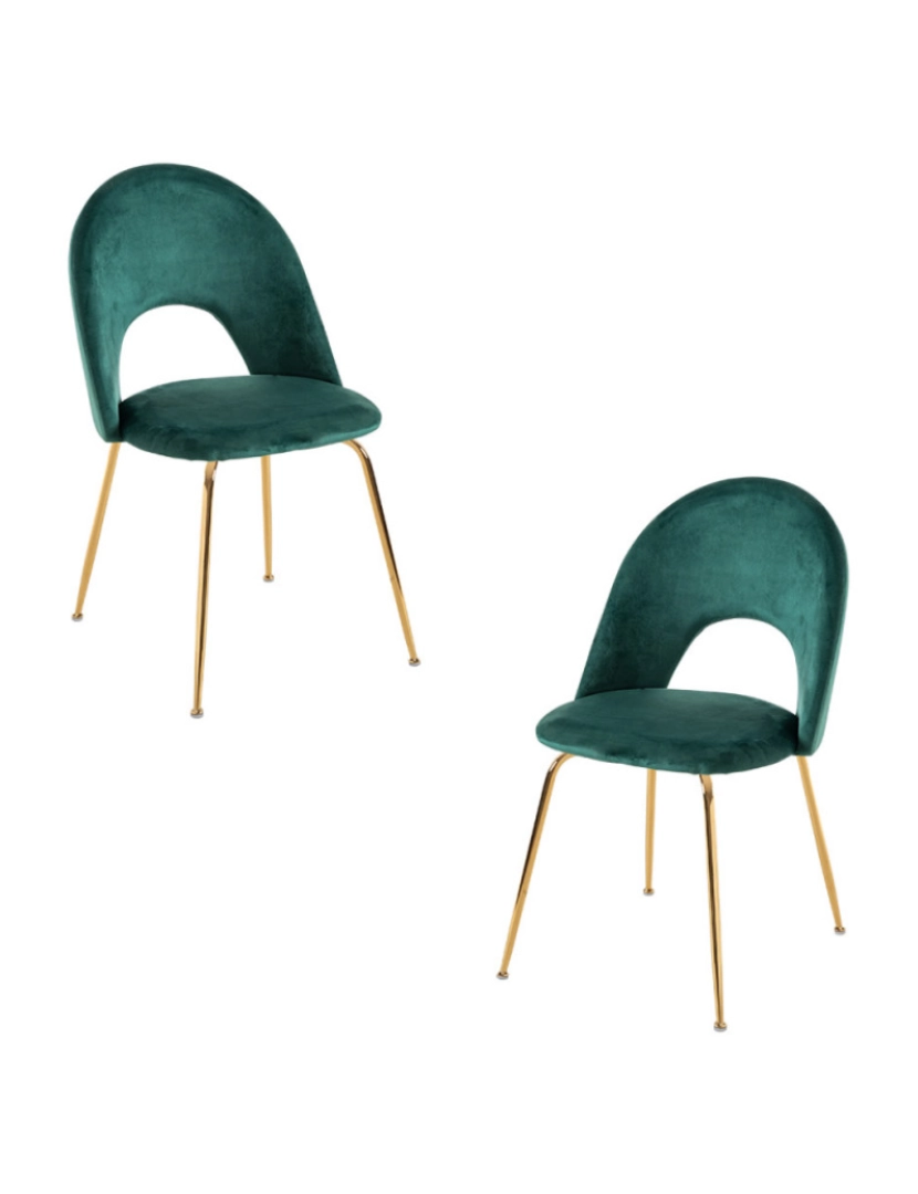 Presentes Miguel - Pack 2 Cadeiras Dawa Gold Veludo - Verde
