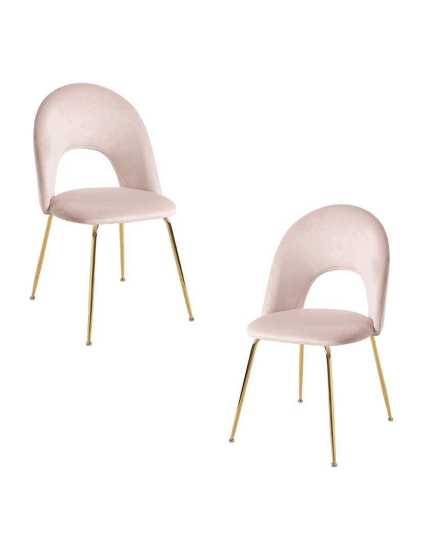 imagem de Pack 2 Cadeiras Dawa Gold Veludo - Rosa1