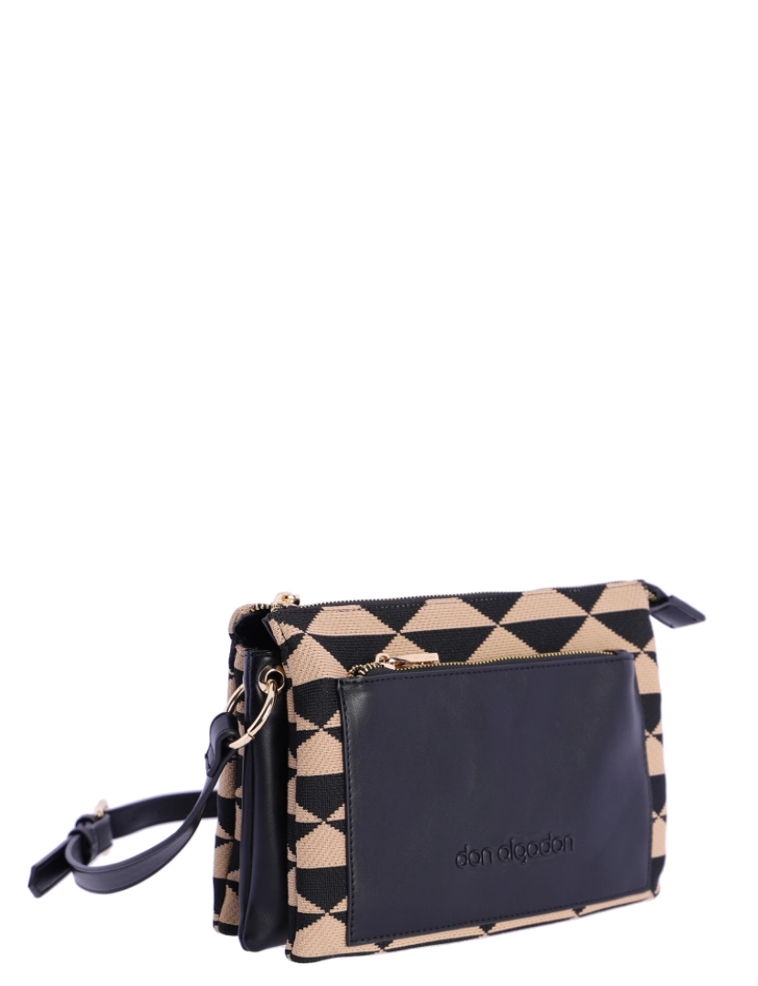 imagem de Bolso Bandolera para mulheres Don Algodon Begoña Negro têxtil com Cremallera2