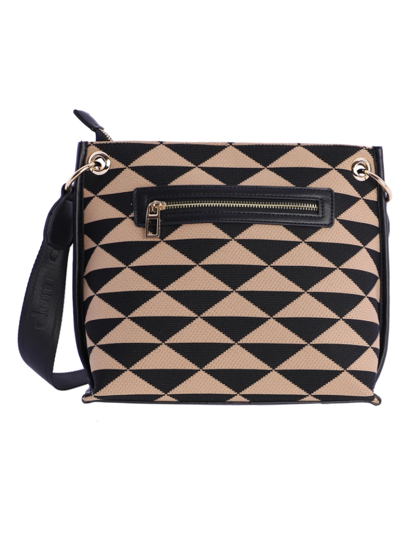 imagem de Bolso Bandolera para mulheres Don Algodon Begoña Negro têxtil com Cremallera3
