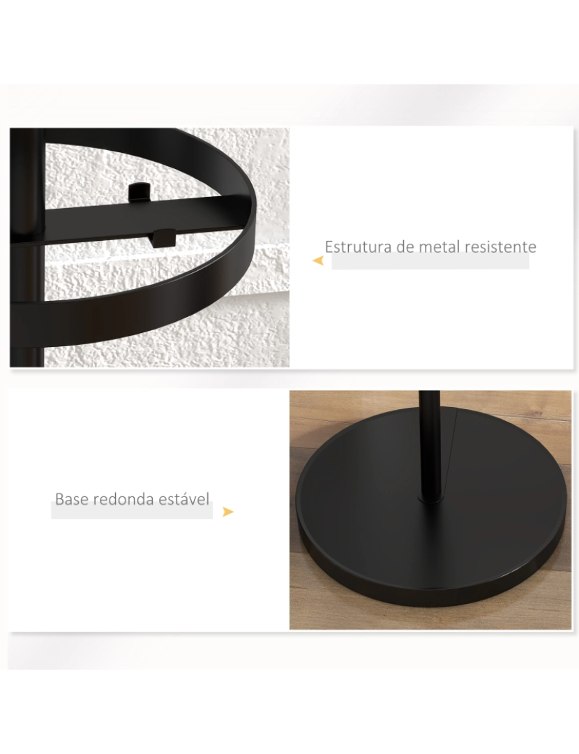 imagem de Cabide de Pé Ø34x177cm cor preto 837-420V00BK6