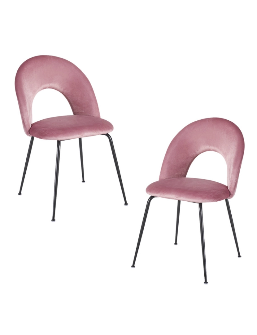 imagem de Pack 2 Cadeiras Dawa Black Veludo - Rosa1