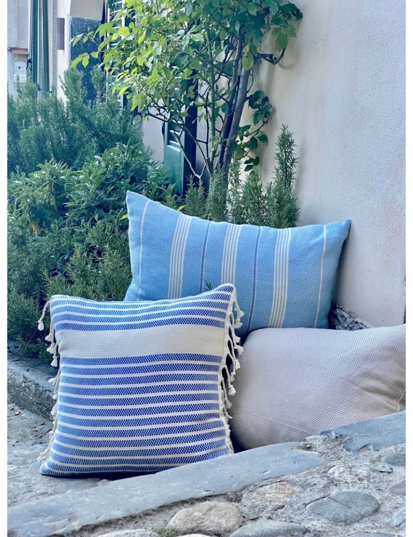 imagem de Beachie Blanes azul claro 60 x 40 cm Capa de almofada sem enchimento5