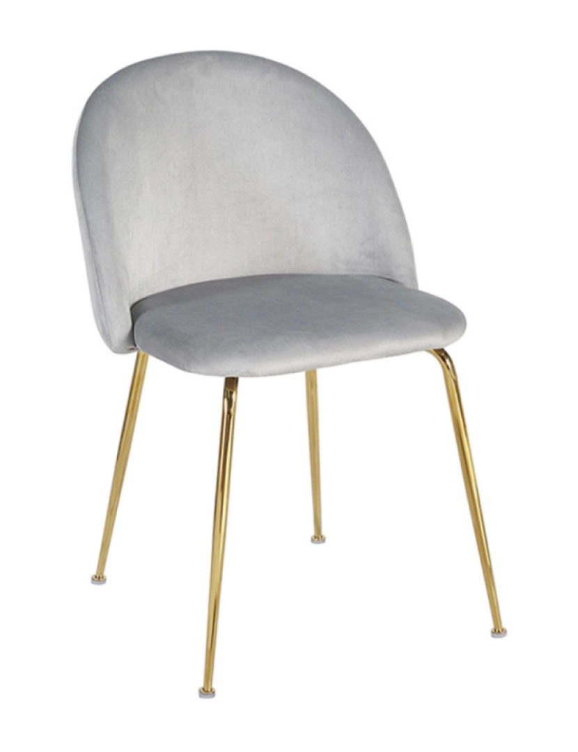 imagem de Cadeira Golden Dalnia Veludo - Cinza claro1