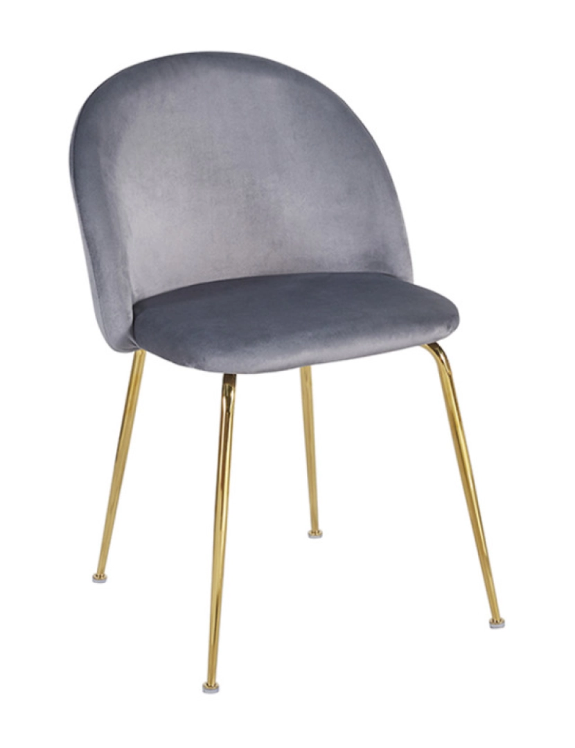 imagem de Cadeira Golden Dalnia Veludo - Cinza escuro1