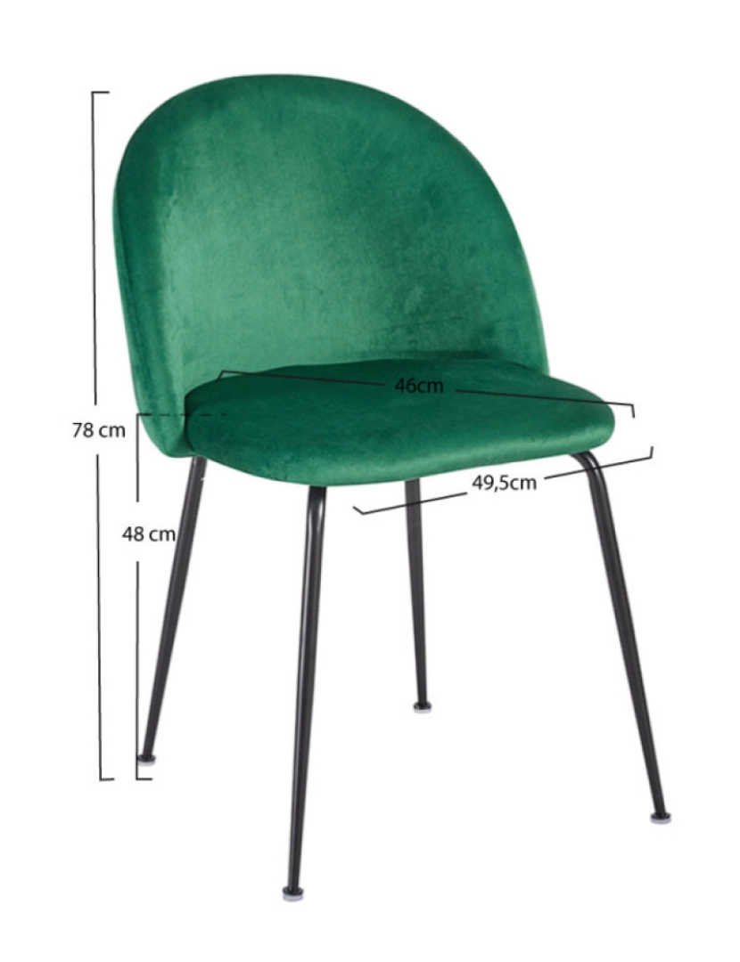 imagem de Cadeira Black Dalnia Veludo - Verde2