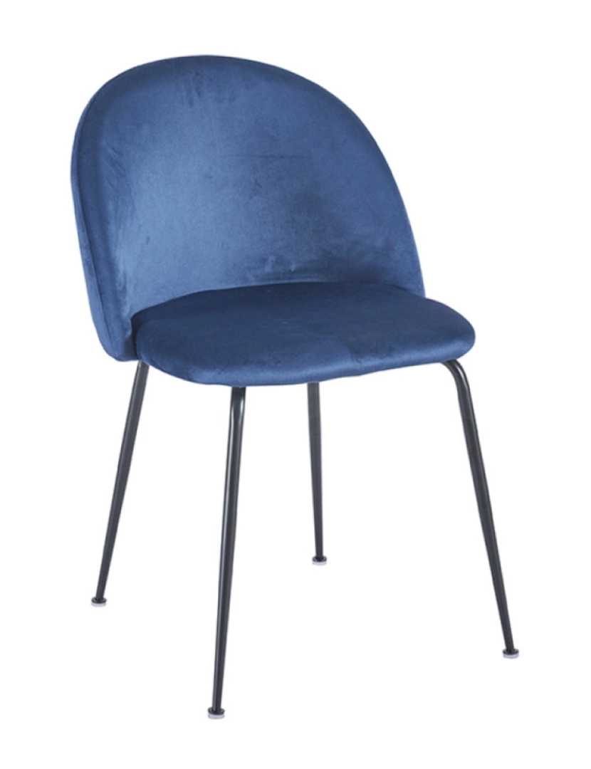 Presentes Miguel - Cadeira Black Dalnia Veludo - Azul