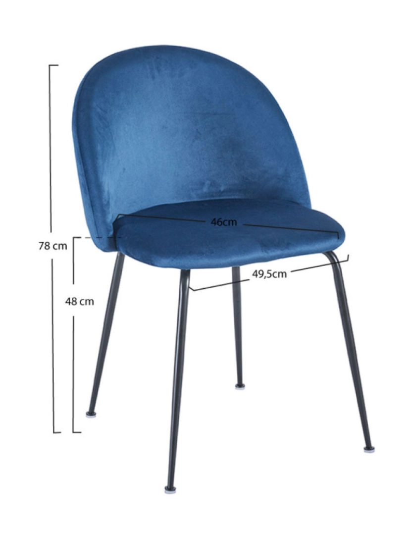 imagem de Cadeira Black Dalnia Veludo - Azul2