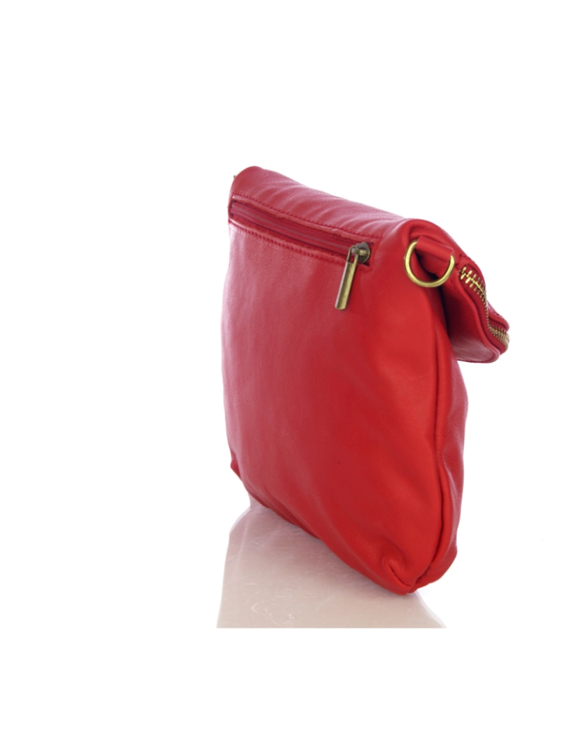 imagem de FIRENZE ARTEGIANI Bolsa de ombro feminina Ancona, couro genuíno Sauvage fabricado na Itália 22x4x18 cm. cor vermelha4