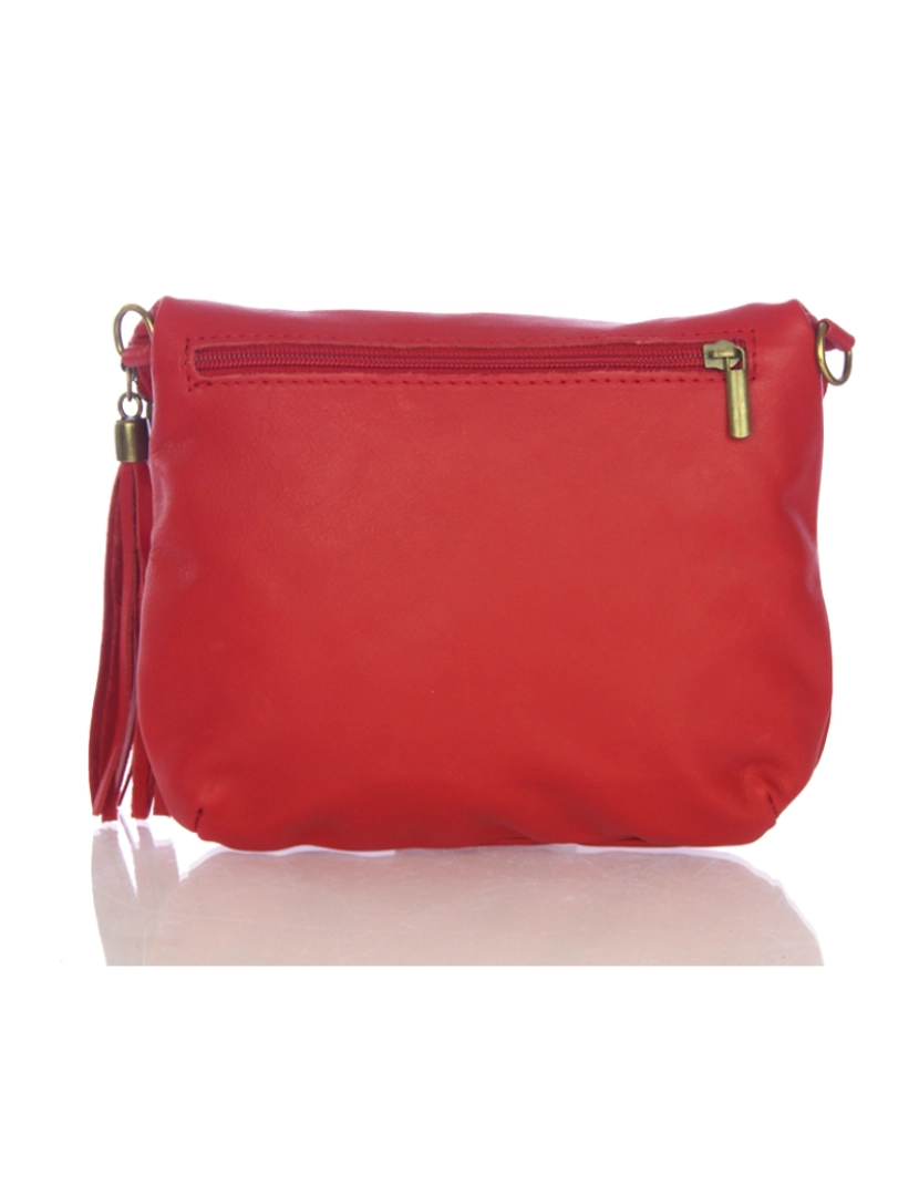 imagem de FIRENZE ARTEGIANI Bolsa de ombro feminina Ancona, couro genuíno Sauvage fabricado na Itália 22x4x18 cm. cor vermelha5