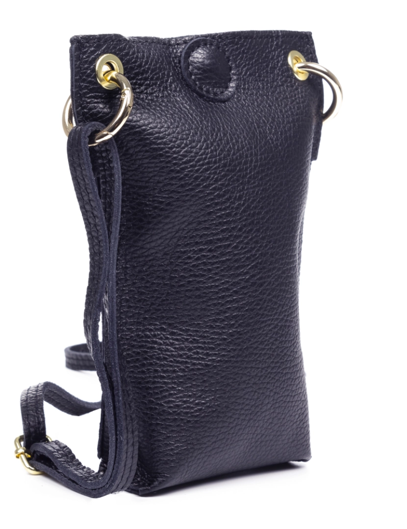 imagem de FIRENZE ARTEGIANI Bolsa de ombro feminina Aidone. Acabamento em couro legítimo Dollaro. Fabricado na Itália 15x4x20 cm. Cor: Azul Escuro2