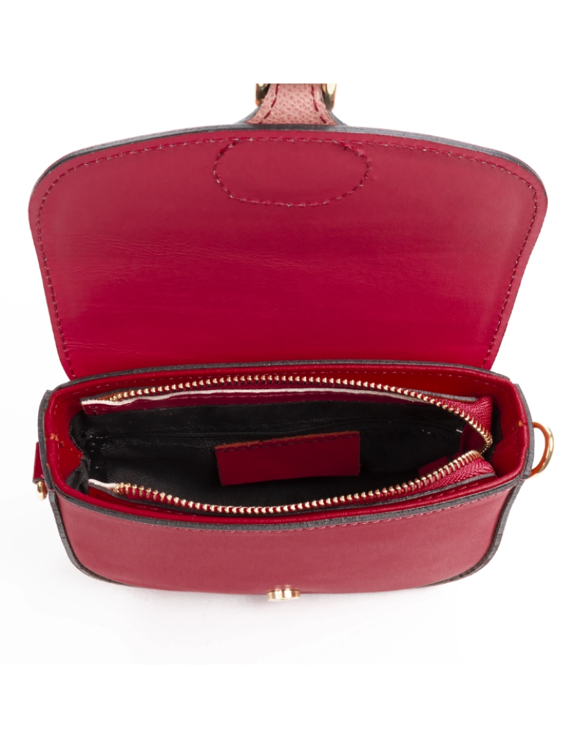 imagem de FIRENZE ARTEGIANI Bolsa de ombro feminina Annone. Acabamento Ruga em couro genuíno Fabricado na Itália 20x8x12 Cm. cor vermelha5