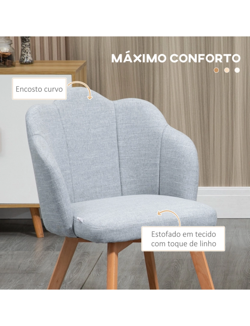 imagem de Cadeiras Sala de Jantar 58x60x82cm cor cinza claro 835-918V00GY5