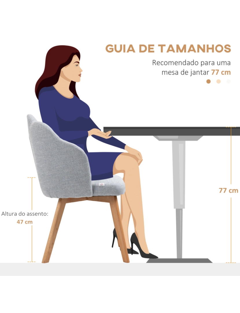 imagem de Cadeiras Sala de Jantar 58x60x82cm cor cinza claro 835-918V00GY7
