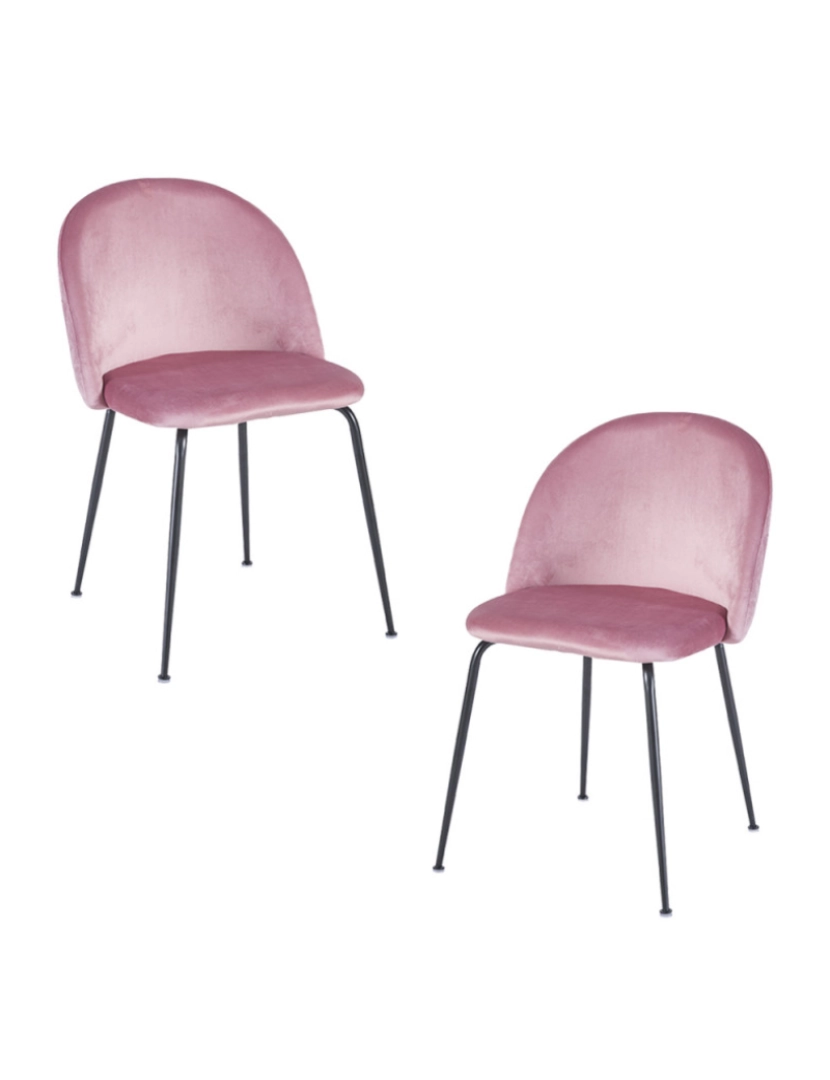 imagem de Pack 2 Cadeiras Black Dalnia Veludo - Rosa1