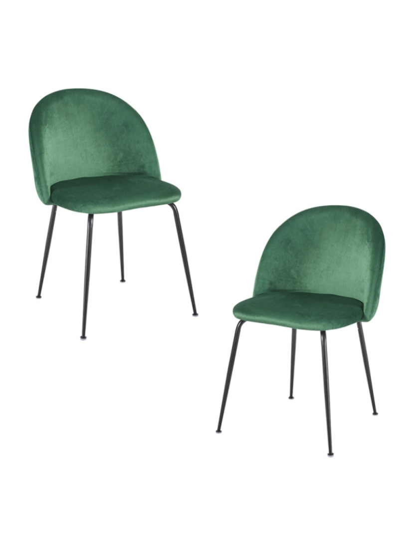 Presentes Miguel - Pack 2 Cadeiras Black Dalnia Veludo - Verde