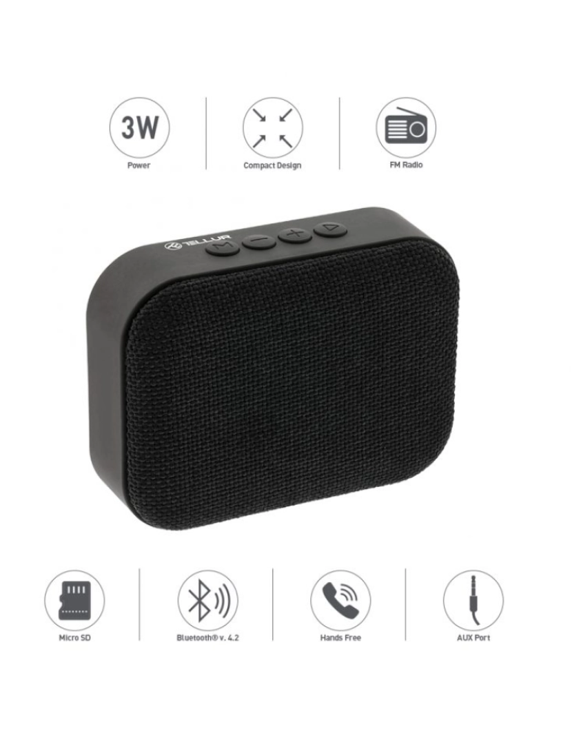 imagem de Altifalante Bluetooth TELLUR Callisto 3W Preto3