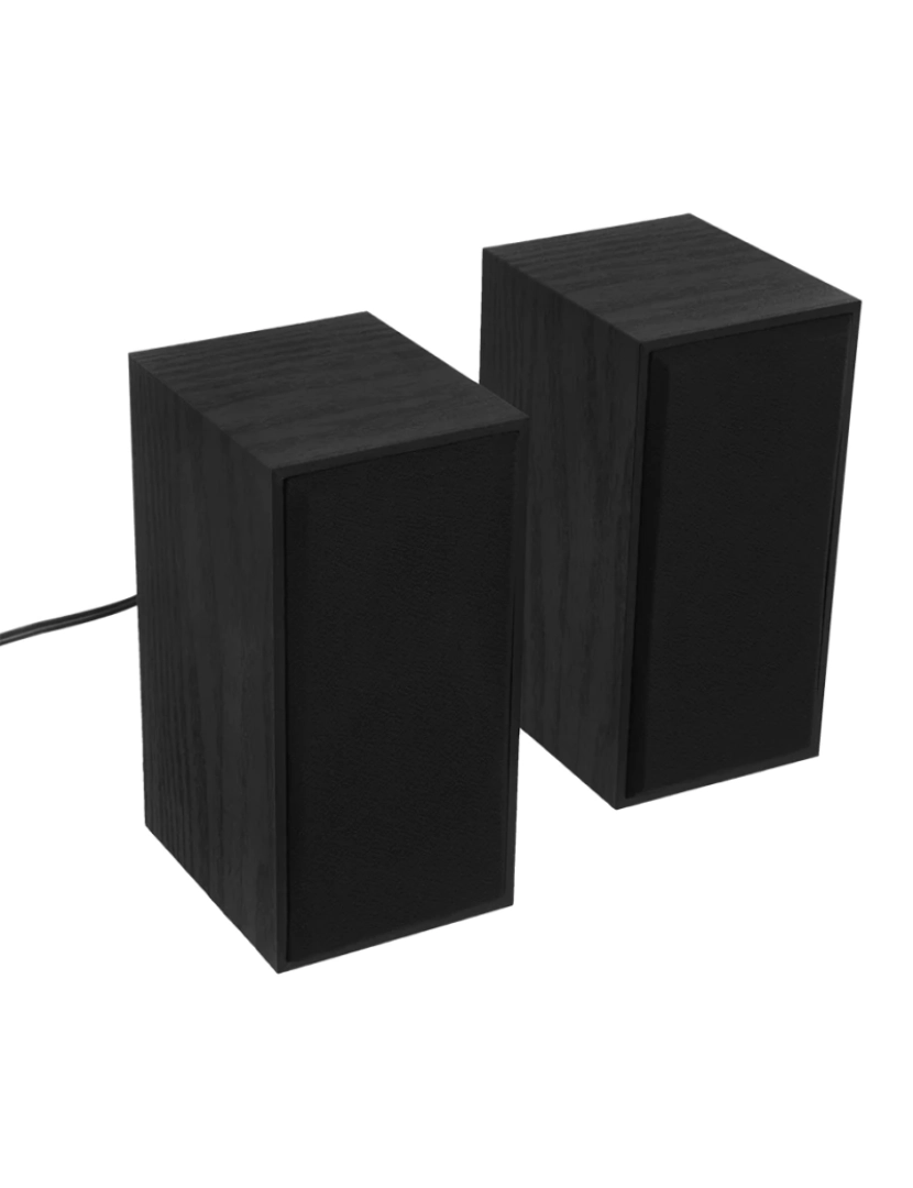 imagem de Alto-falantes Tellur Basic 2.0, 6W, USB/Jack, caixa de madeira, controle de volume, preto2