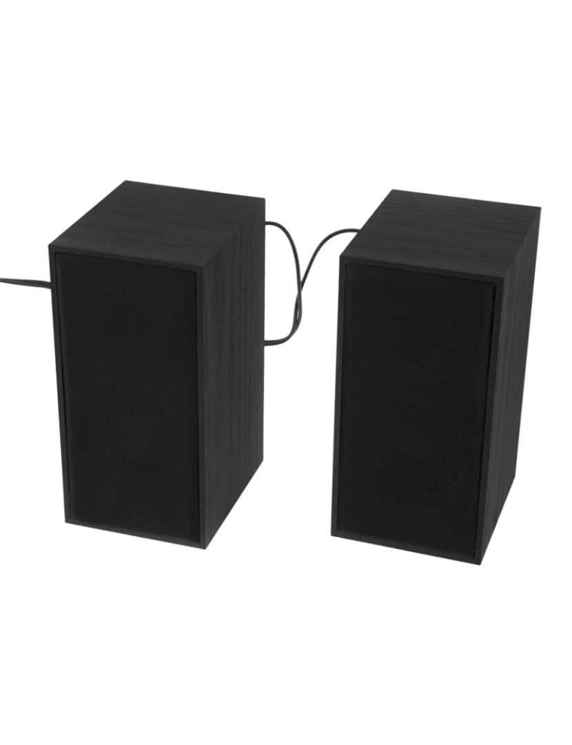imagem de Alto-falantes Tellur Basic 2.0, 6W, USB/Jack, caixa de madeira, controle de volume, preto3