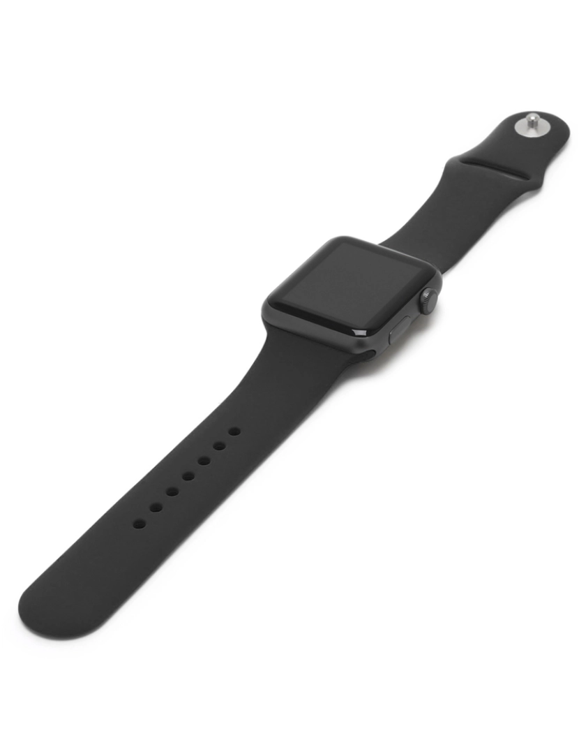 imagem de DAM Pulseira de silicone  compatível com Apple Watch: 38/40/41mm Tamanho S/M 20x2x0,2 Cm. Cor preta3