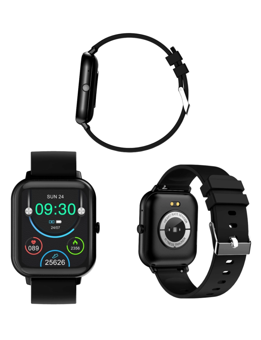 imagem de DAM  Smartwatch ZL54C com tela de 1,8 HR, monitor de pressão arterial e O2. Submersível, vários modos esportivos, notificações de aplicativos. 4,8x1,3x5cm. Cor preta8