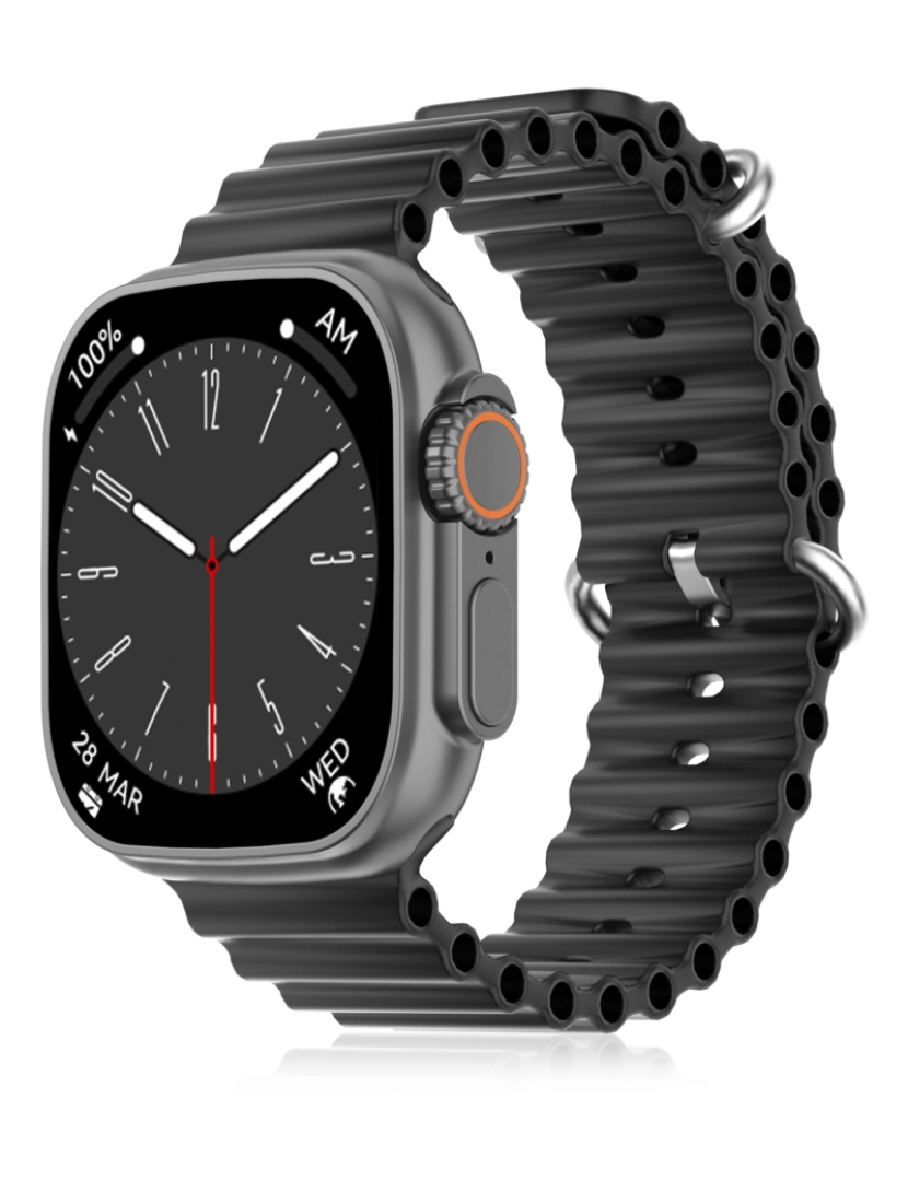 imagem de DAM  Smartwatch DT8 Ultra com tela HR de 2,0 polegadas e função Always-On display. Widgets personalizáveis. Alça de banda marítima. 4,8x1,3x4,3cm. Cor preta10