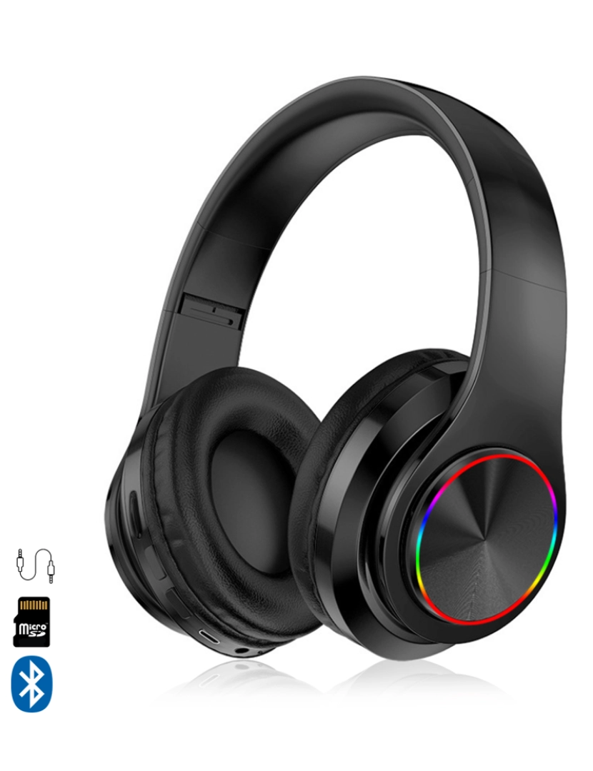 imagem de DAM Fones de ouvido sem fio  B39UV Bluetooth 5.0 Cor: Preto1