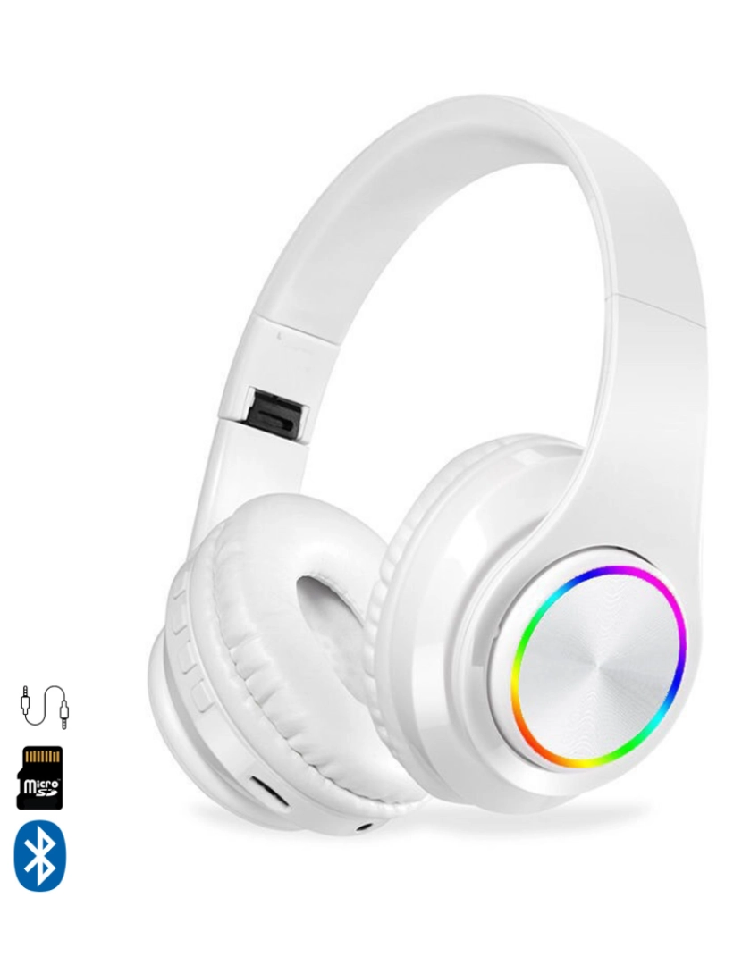 DAM - DAM Fones de ouvido sem fio  B39UV Bluetooth 5.0 Cor: Branco