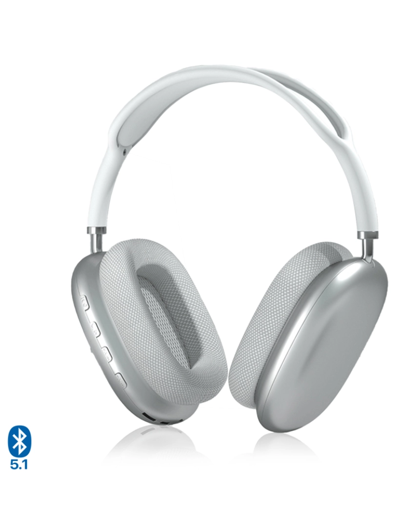 DAM - DAM Fones de ouvido Blueooth sem fio  P9, ergonômicos. Inclui cabo jack de 3,5 mm. Cor branca