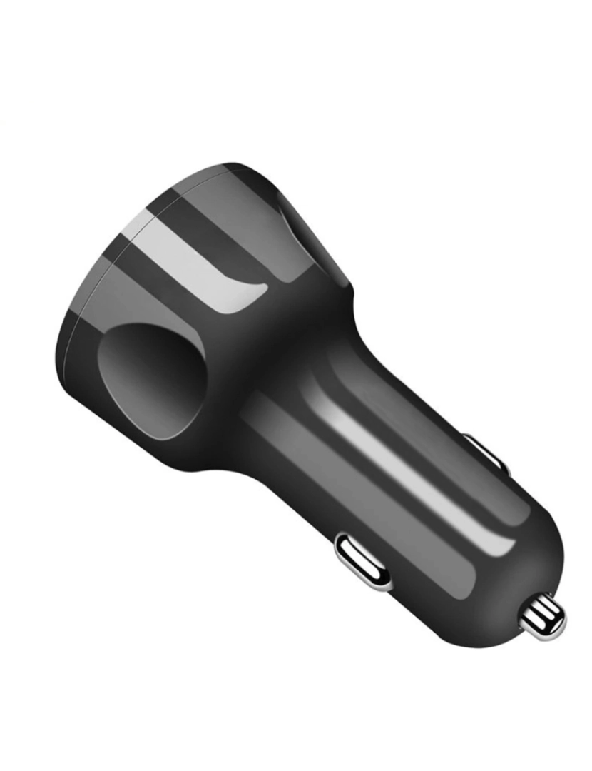 imagem de DAM Carregador de carro USB  QC+3.1A 3,5x3,5x7,5 Cm. Cor preta3