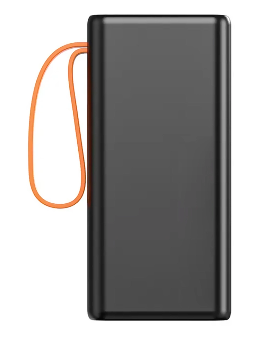 imagem de DAM  Powerbank 50.000mAh com carregamento rápido PD22.5W, 4 portas USB, pingente de transporte e lanterna de alta potência. Tela de carregamento LED. 14,8x6,5x7 cm. Cor preta6