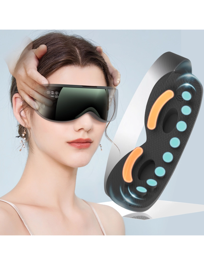 imagem de DAM Massageador ocular hidratante  3D com proteção ocular multidimensional 20,3x8,5x7,8 cm. Cor verde2