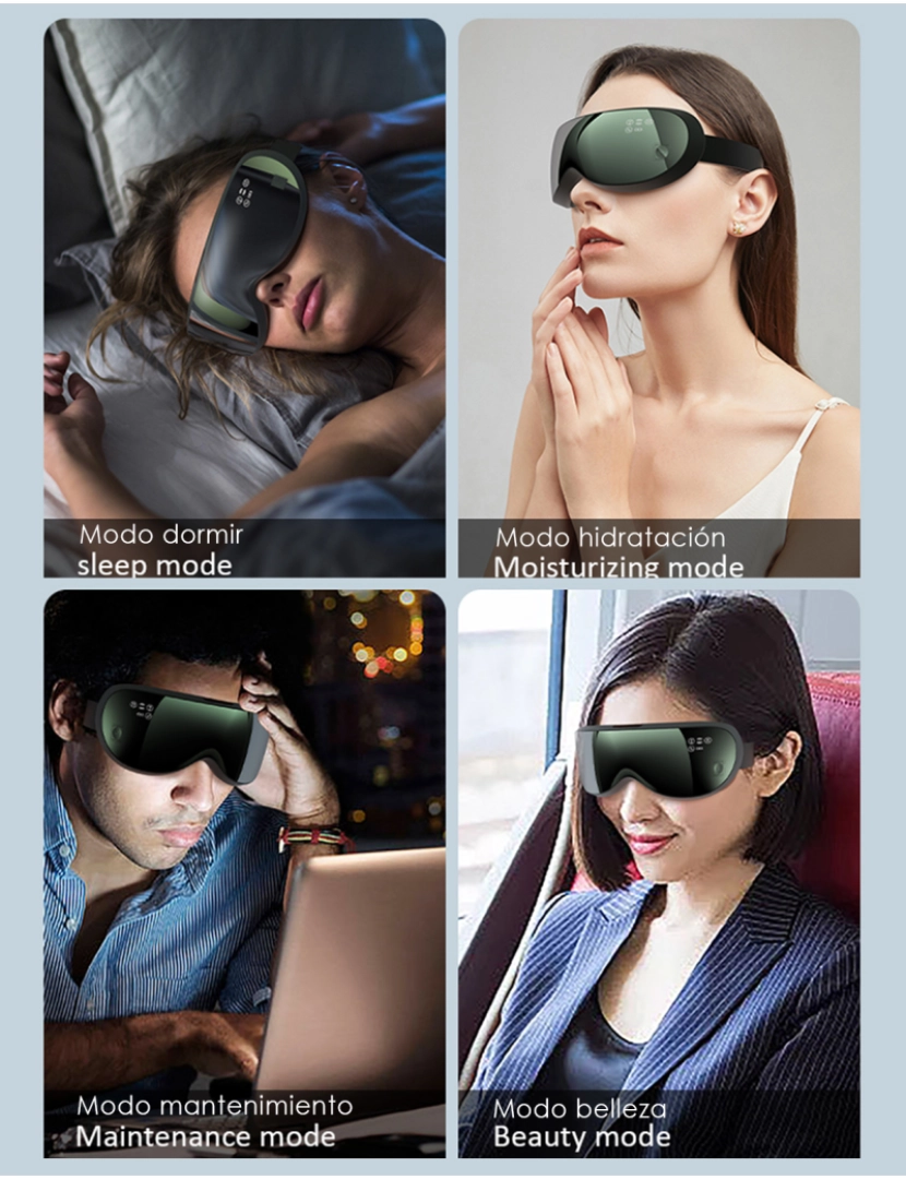imagem de DAM Massageador ocular hidratante  3D com proteção ocular multidimensional 20,3x8,5x7,8 cm. Cor verde6
