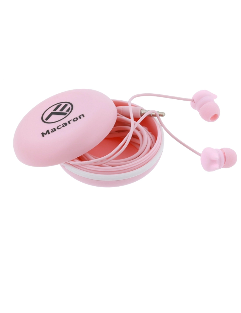 imagem de Auriculares Tellur Macaron Estojo de Transporte Rosa3