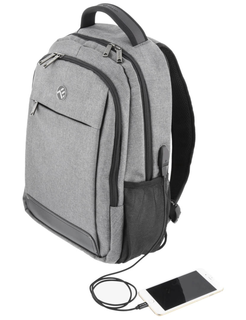 Tellur - Mochila Portatil TTELLUR Companion 15,6" Porta Usb - Cinzento