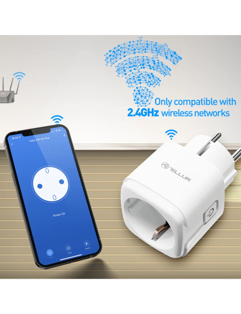 imagem de Tellur Smart Wifi Ac Plug Leitura de Energia 3680 W 16 a Branco2