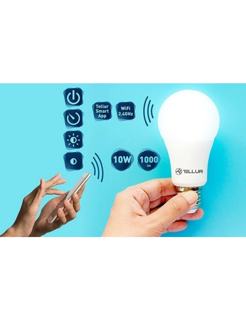 imagem de Tellur Smart Wifi Bulb E27 10 W Branco/Quente/Rgb Dimmer3