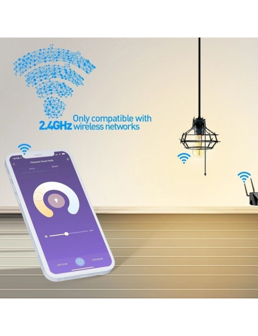 imagem de Lâmpada de Filamento Tellur Smart Wifi E27 6W Transparente Branca/Quente Dimmer4
