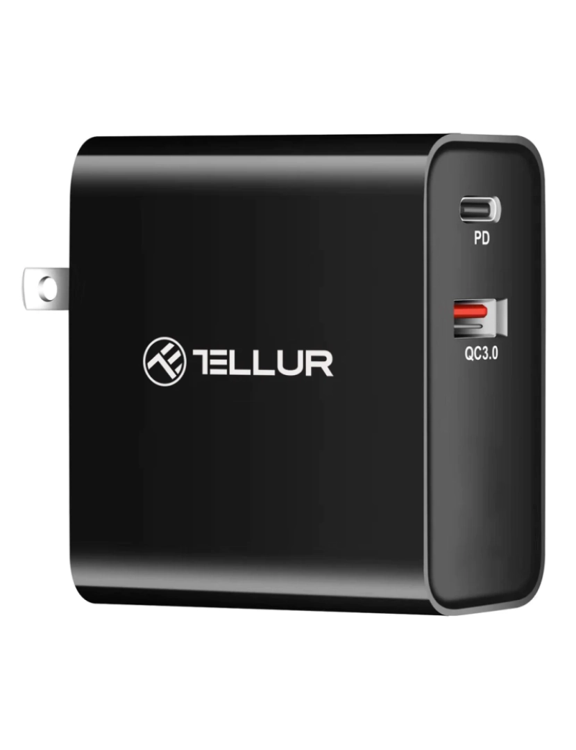 imagem de TELLUR Pdhc1 Carregador de Parede Pd de Porta Dupla 48 W Pd30 W Qc3.0 3 Adaptadores de Plugue Eua Ue Reino Unido Preto2