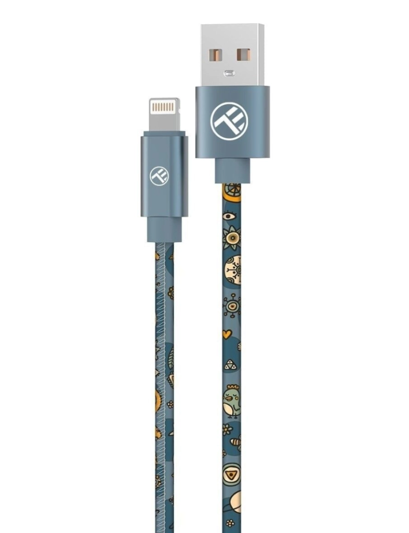 Tellur - TELLUR Graffiti Data Cable Usb To Lightning 3A 1M Azul