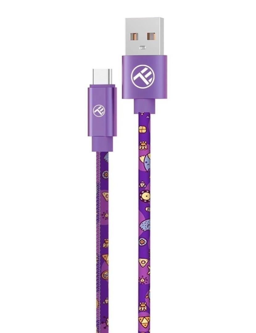 imagem de TELLUR Graffiti Data Cable Usb To Type-C 3A 1M Roxo1