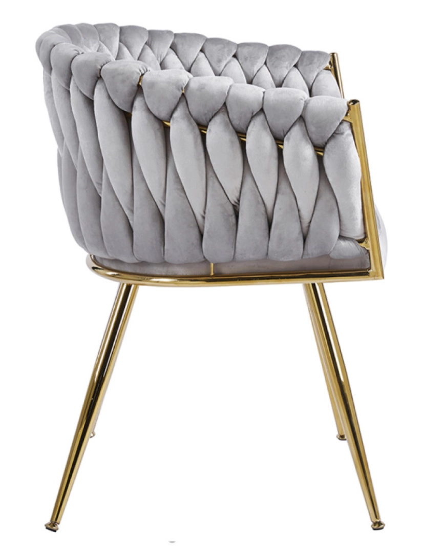 imagem de Cadeira Widny Golden Veludo - Cinza claro3