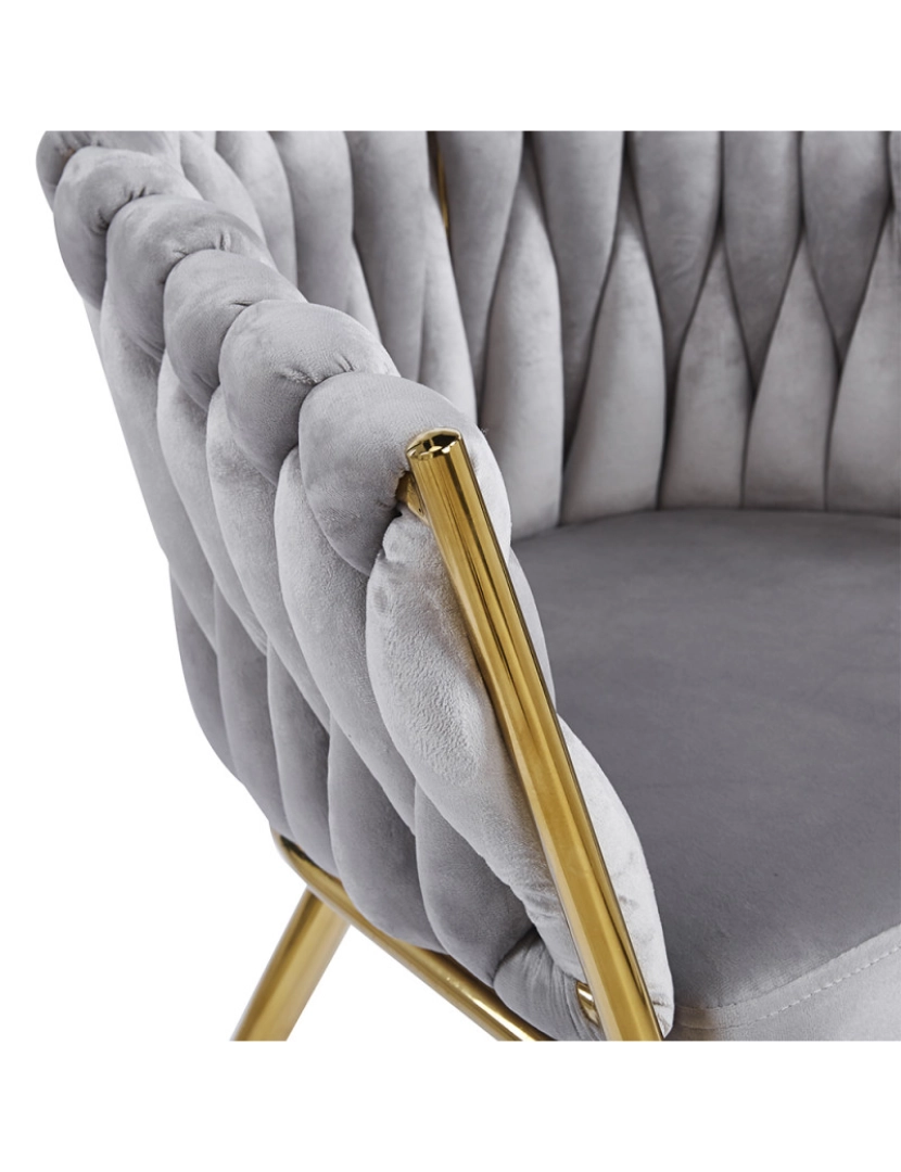 imagem de Cadeira Widny Golden Veludo - Cinza claro5