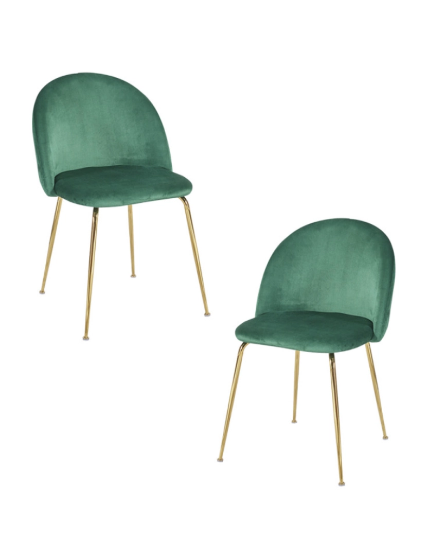 Presentes Miguel - Pack 2 Cadeiras Golden Dalnia Veludo - Verde