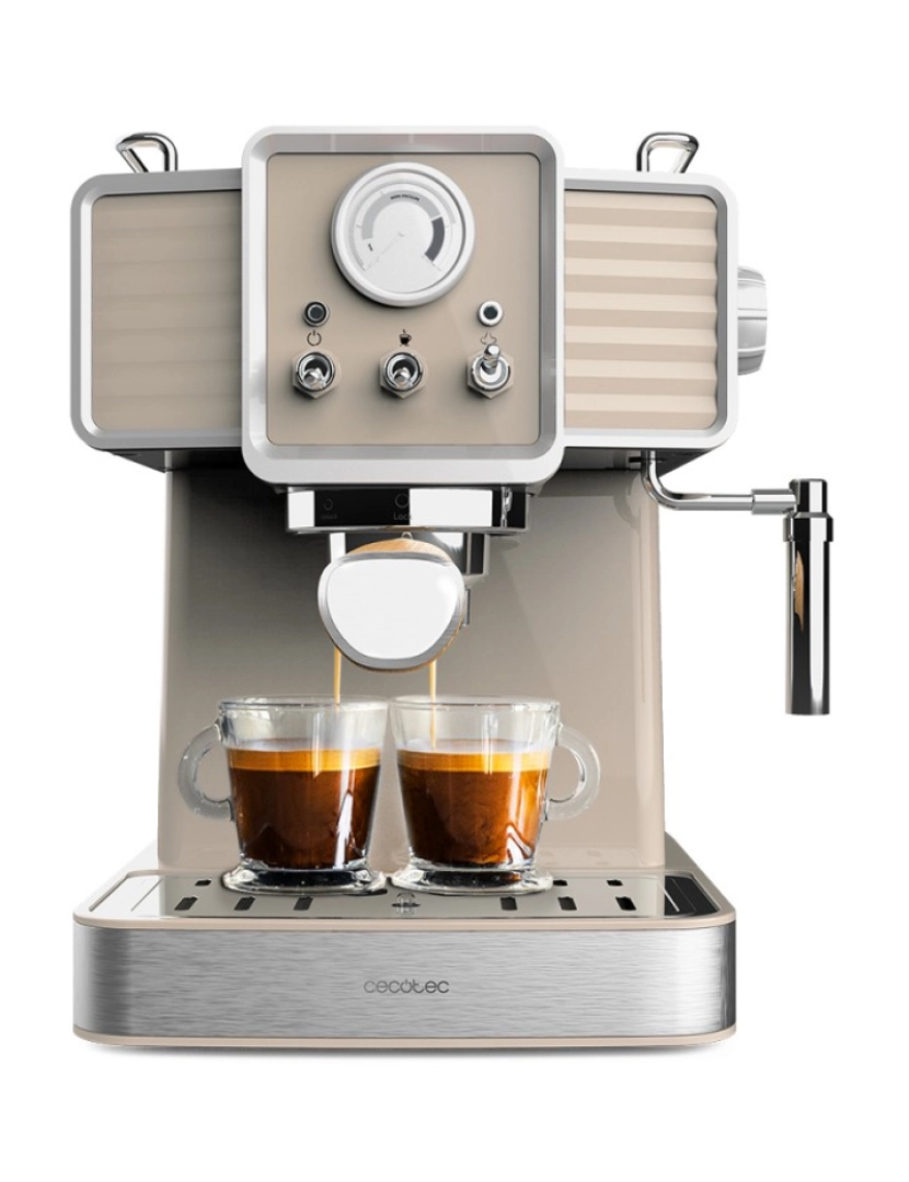 Cecotec - Máquina de café Express Power Espresso 20 Tradizionale Light Beige Cecotec