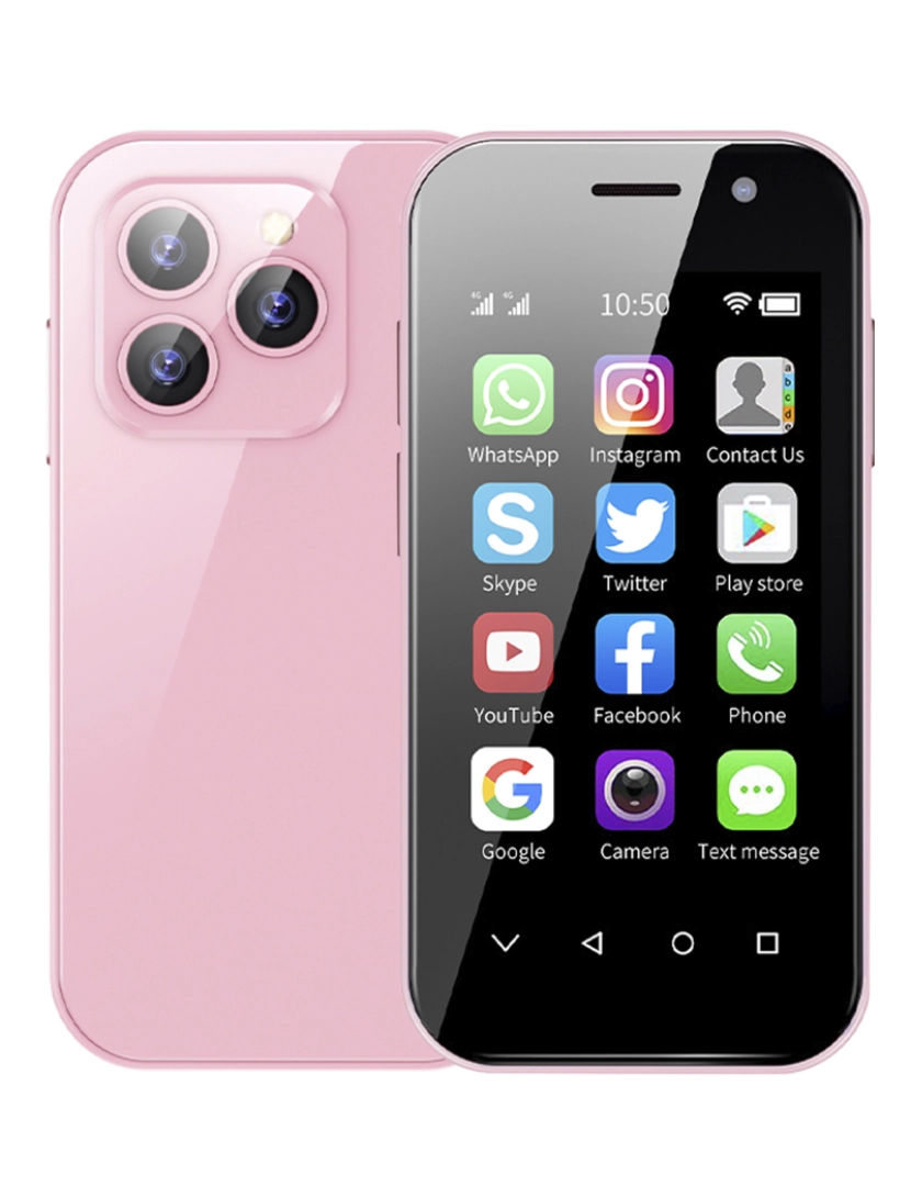 imagem de DAM Smartphone  Mini 14 PRO 4G, Android 9.0, 3 GB de RAM + 32 GB. Tela de 3''. Cartão SIM duplo. 4,7x1,2x9,4cm. Cor rosa7